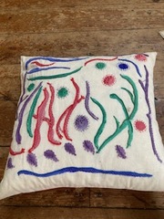 The inspiration for this pillow was a picture painted by Ann’s great granddaughter Annie